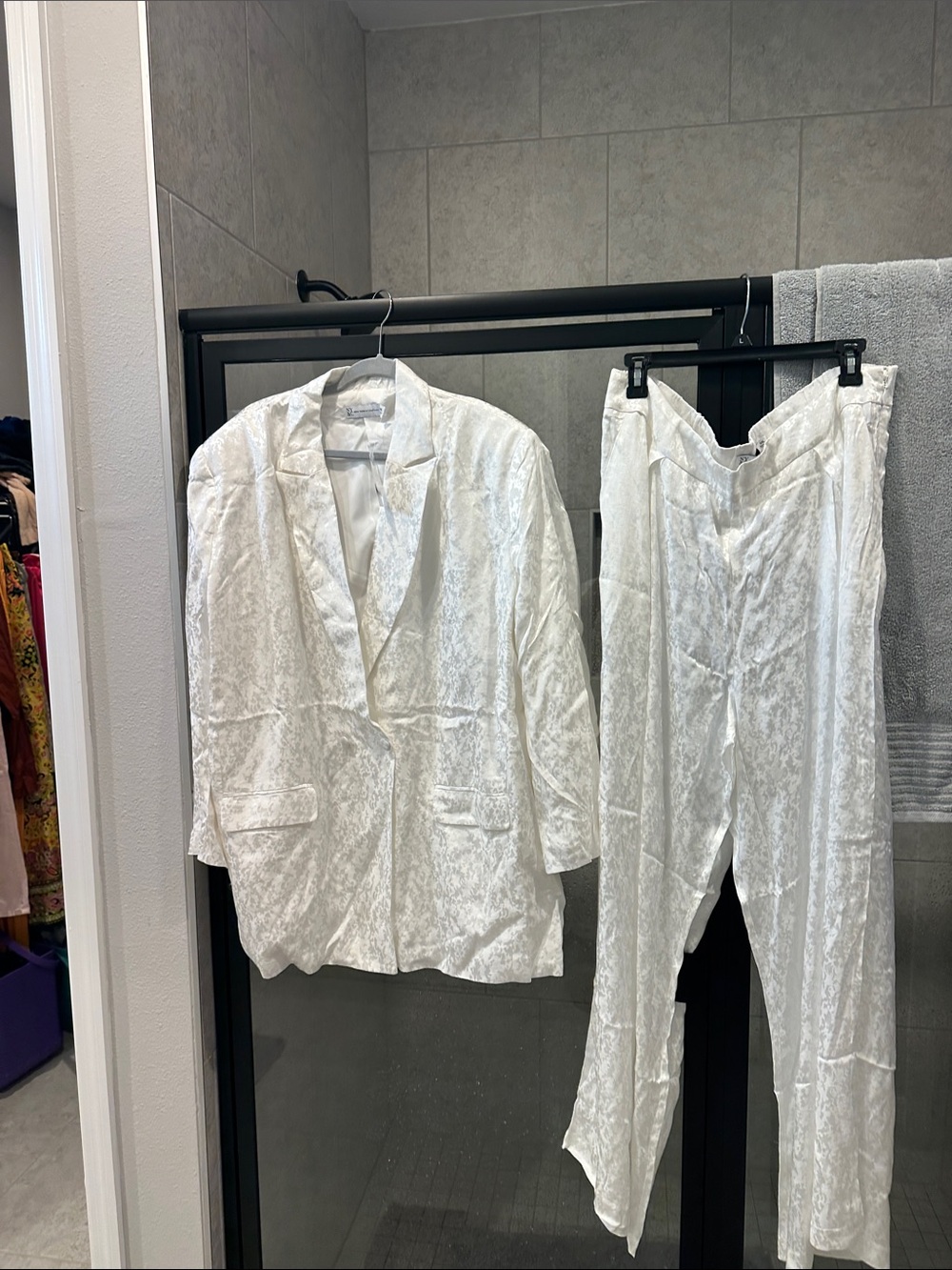 New York & Company White  Pantsuit - Blazer & Trousers